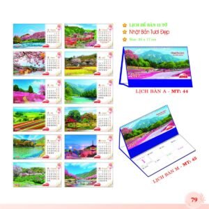 Lịch Để Bàn 2027 MT Mẫu MT45 (24 x 17cm) in logo doanh nghiệp quà tặng Tết
