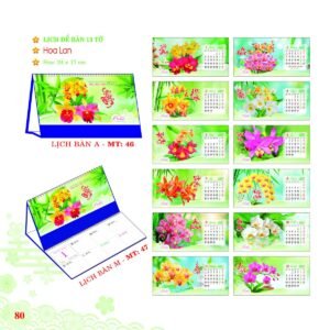 Lịch Để Bàn 2027 MT Mẫu MT46 (24 x 17cm) in logo doanh nghiệp quà tặng Tết