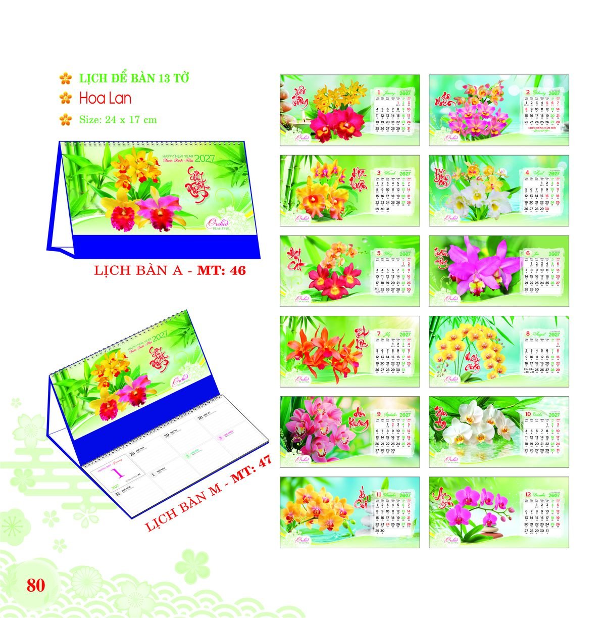 Lịch Để Bàn 2027 MT Mẫu MT47 (24 x 17cm) In Logo Doanh Nghiệp Lịch Để Bàn 2027 MT Mẫu MT47 (24 x 17cm) in logo doanh nghiệp quà tặng Tết