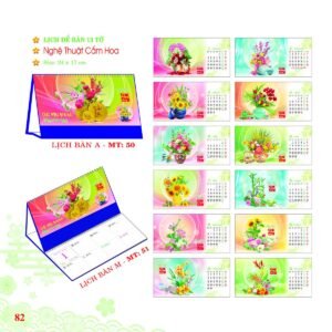 Lịch Để Bàn 2027 MT Mẫu MT51 (24 x 17cm) in logo doanh nghiệp quà tặng Tết