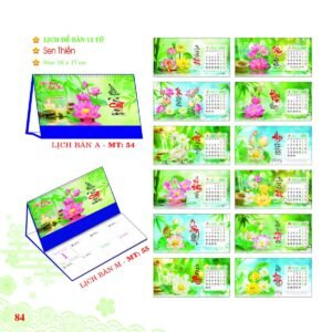 Lịch Để Bàn 2027 MT Mẫu MT55 (24 x 17cm) in logo doanh nghiệp quà tặng Tết