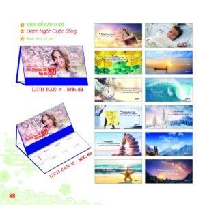Lịch Để Bàn 2027 MT Mẫu MT62 (24 x 17cm) in logo doanh nghiệp quà tặng Tết