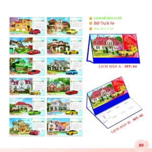 Lịch Để Bàn 2027 MT Mẫu MT64 (24 x 17cm) in logo doanh nghiệp quà tặng Tết