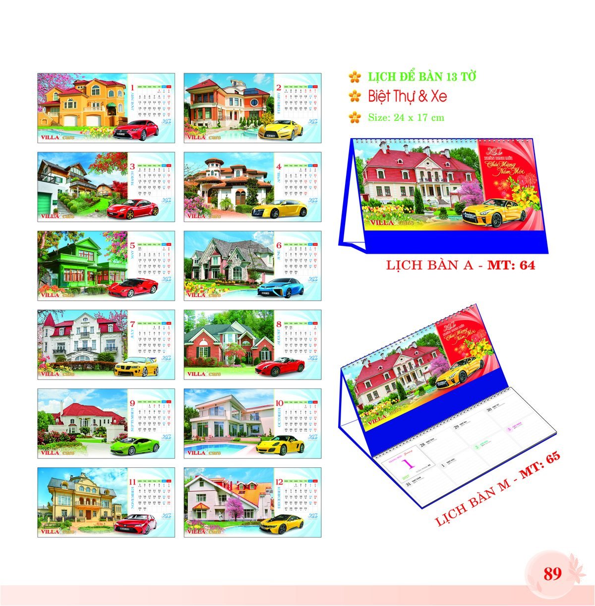 Lịch Để Bàn 2027 MT Mẫu MT65 (24 x 17cm) In Logo Doanh Nghiệp Lịch Để Bàn 2027 MT Mẫu MT65 (24 x 17cm) in logo doanh nghiệp quà tặng Tết