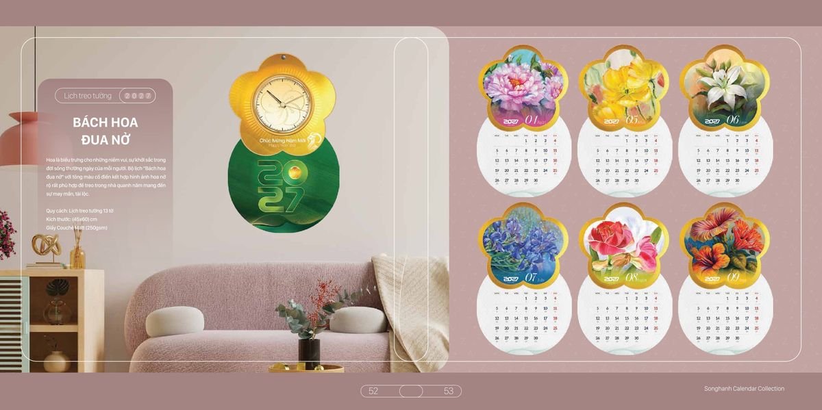 Lịch Bloc Cao Cấp Song Hạnh 2027 SH21 In Logo Doanh Nghiệp Giá Xưởng