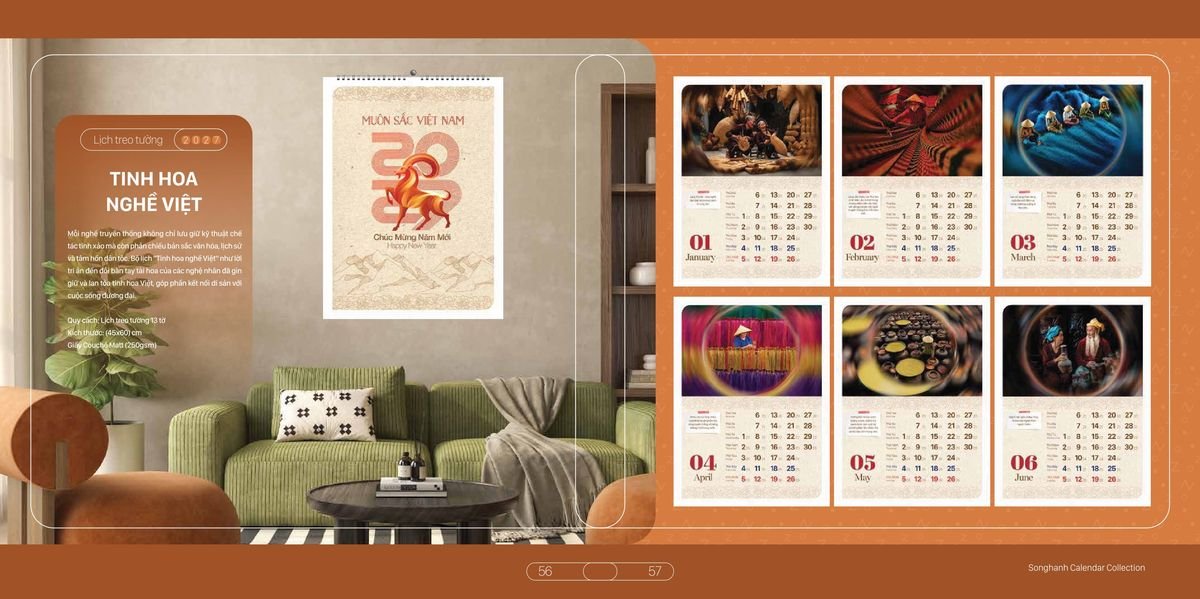 Lịch Bloc Cao Cấp Song Hạnh 2027 SH23 In Logo Doanh Nghiệp Giá Xưởng