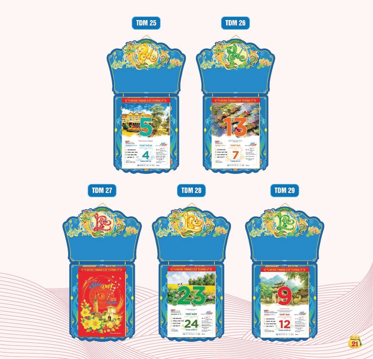 Lịch Bloc Siêu Cực Đại 2027 TDM18 In Logo Doanh Nghiệp Giá Xưởng