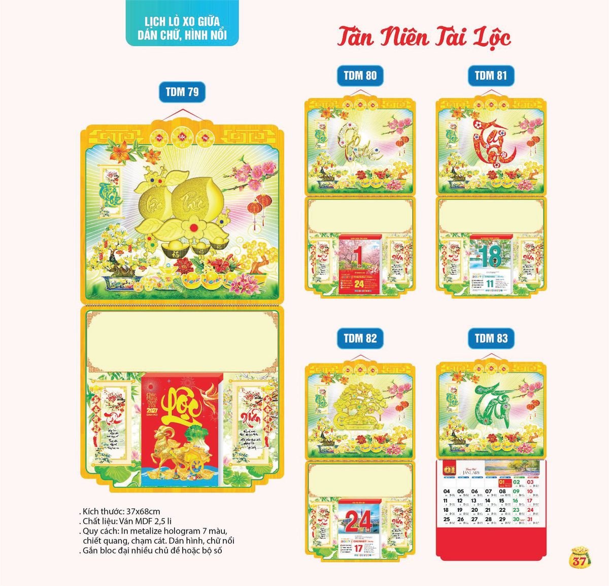Lịch Bloc Siêu Cực Đại 2027 TDM34 In Logo Doanh Nghiệp Giá Xưởng