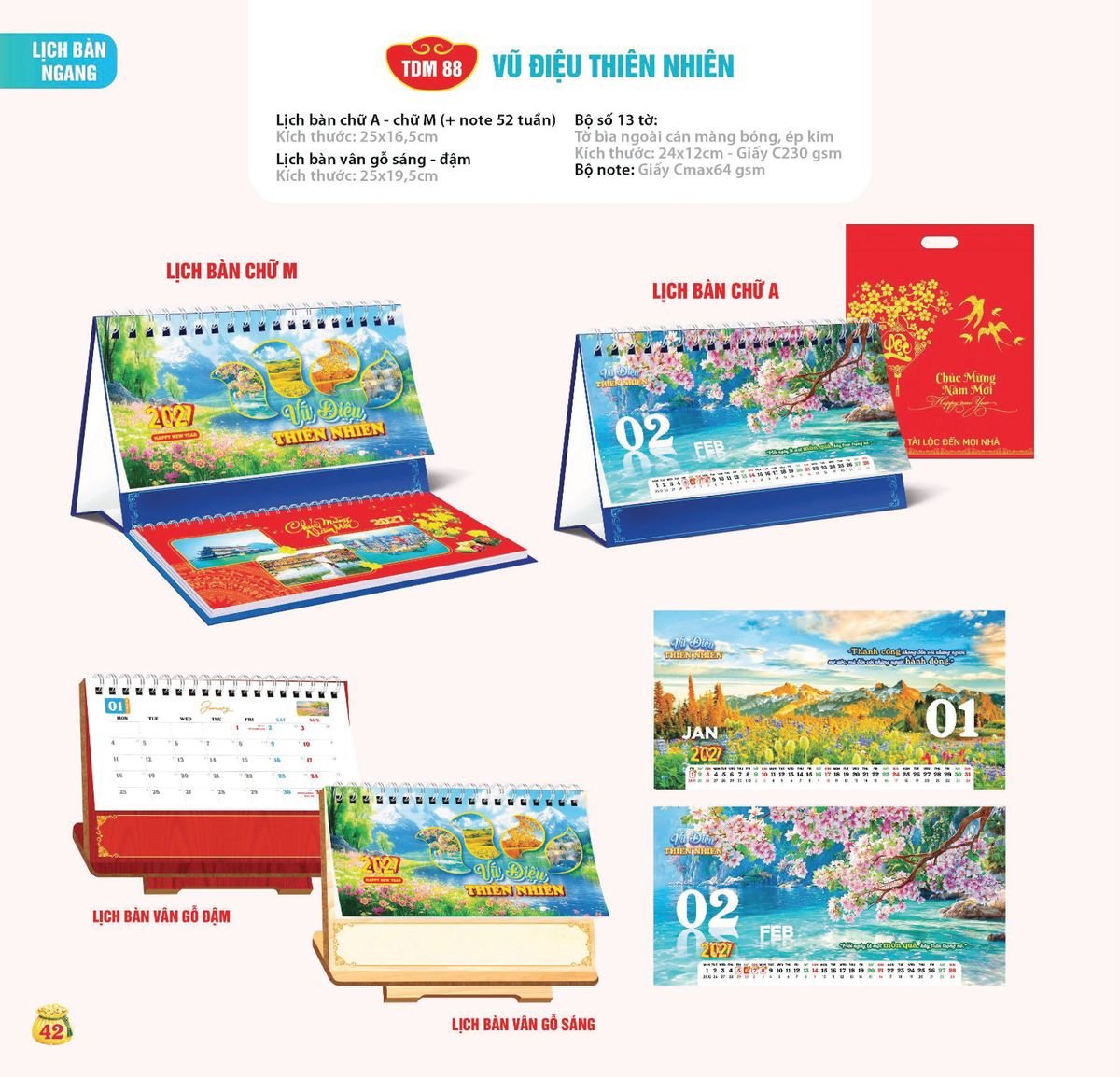 Lịch Bloc Siêu Cực Đại 2027 TDM39 In Logo Doanh Nghiệp Giá Xưởng