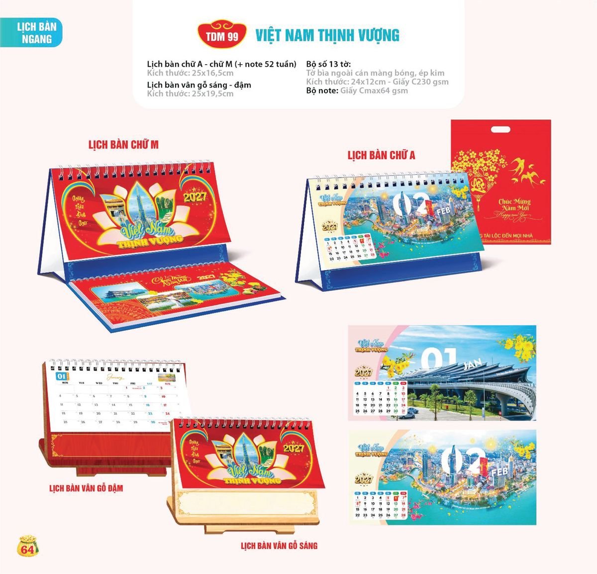 Lịch Bloc Siêu Cực Đại 2027 TDM 61 In Logo Doanh Nghiệp Giá Xưởng Lịch Bloc Siêu Cực Đại 2027 TDM61 In Logo Doanh Nghiệp Giá Xưởng