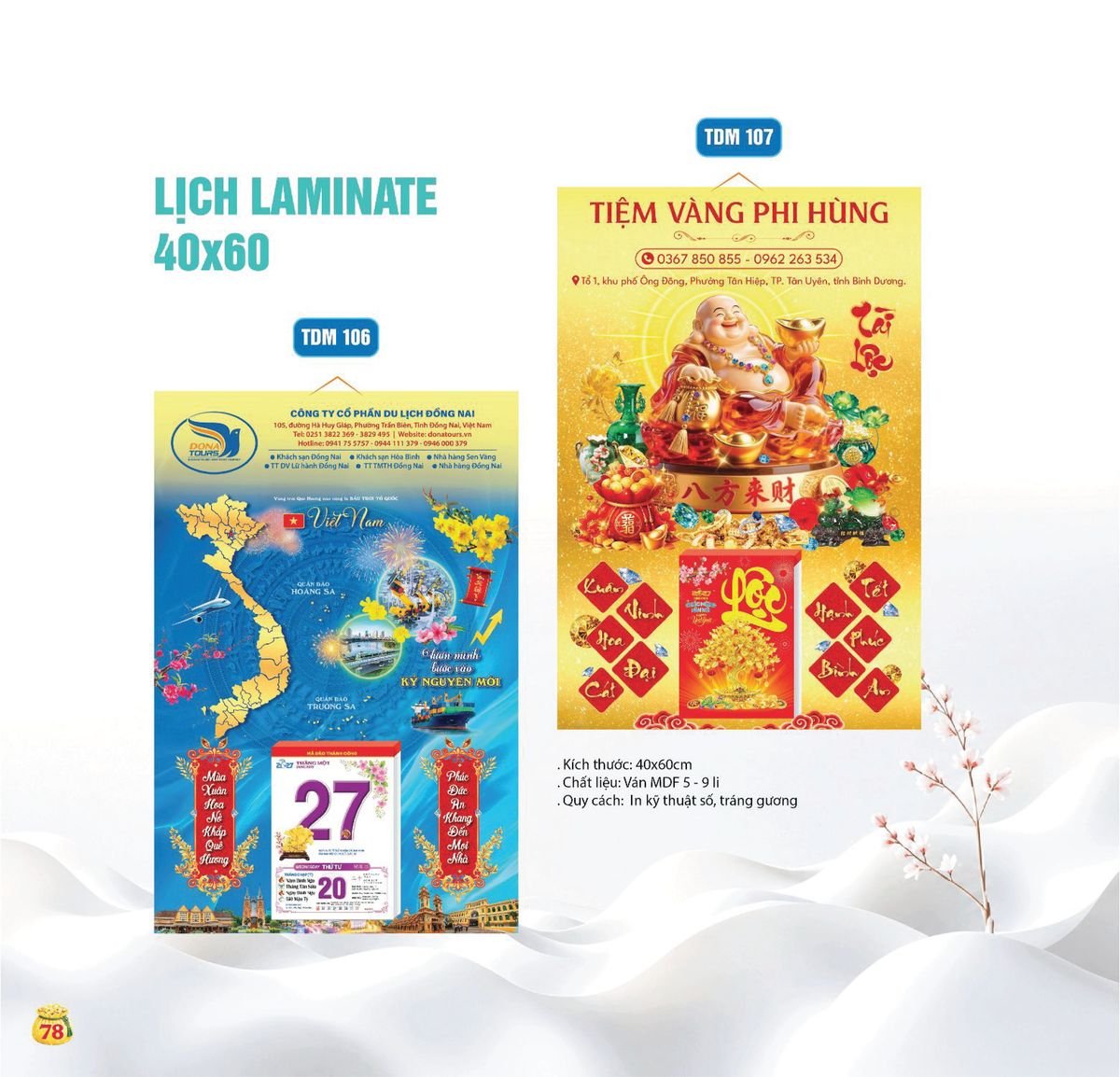 Lịch Bloc Siêu Cực Đại 2027 TDM TDM75 In Logo Doanh Nghiệp Giá Xưởng