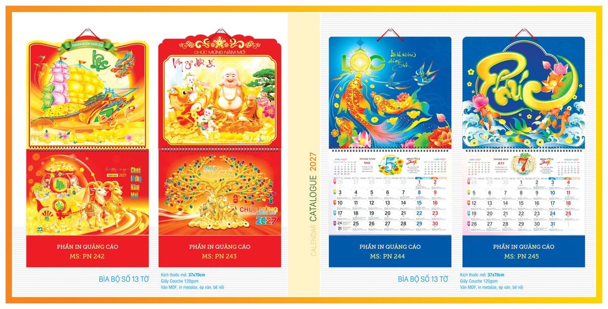 Lịch 13 Tờ TPN13T04 In Logo Doanh Nghiệp Giá Xưởng