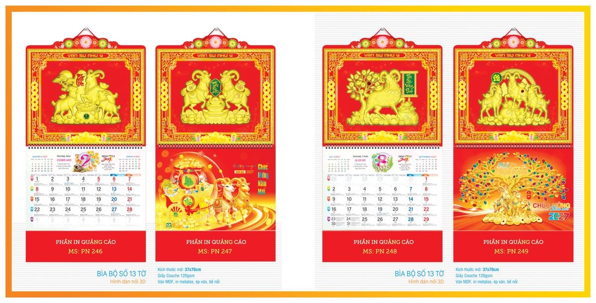 Lịch 13 Tờ TPN13T05 In Logo Doanh Nghiệp Giá Xưởng Lịch 13 Tờ TPN13T05 In Logo Doanh Nghiệp Giá Xưởng
