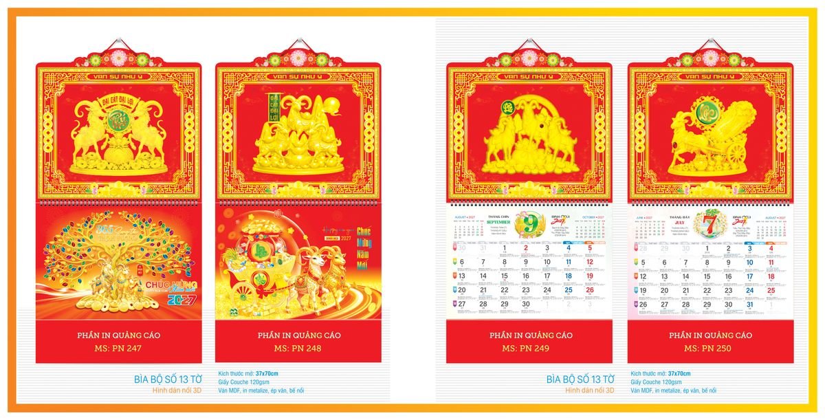 Lịch 13 Tờ TPN13T06 In Logo Doanh Nghiệp Giá Xưởng