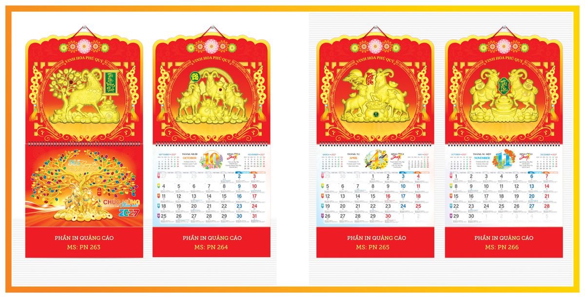 Lịch 13 Tờ TPN13T10 In Logo Doanh Nghiệp Giá Xưởng