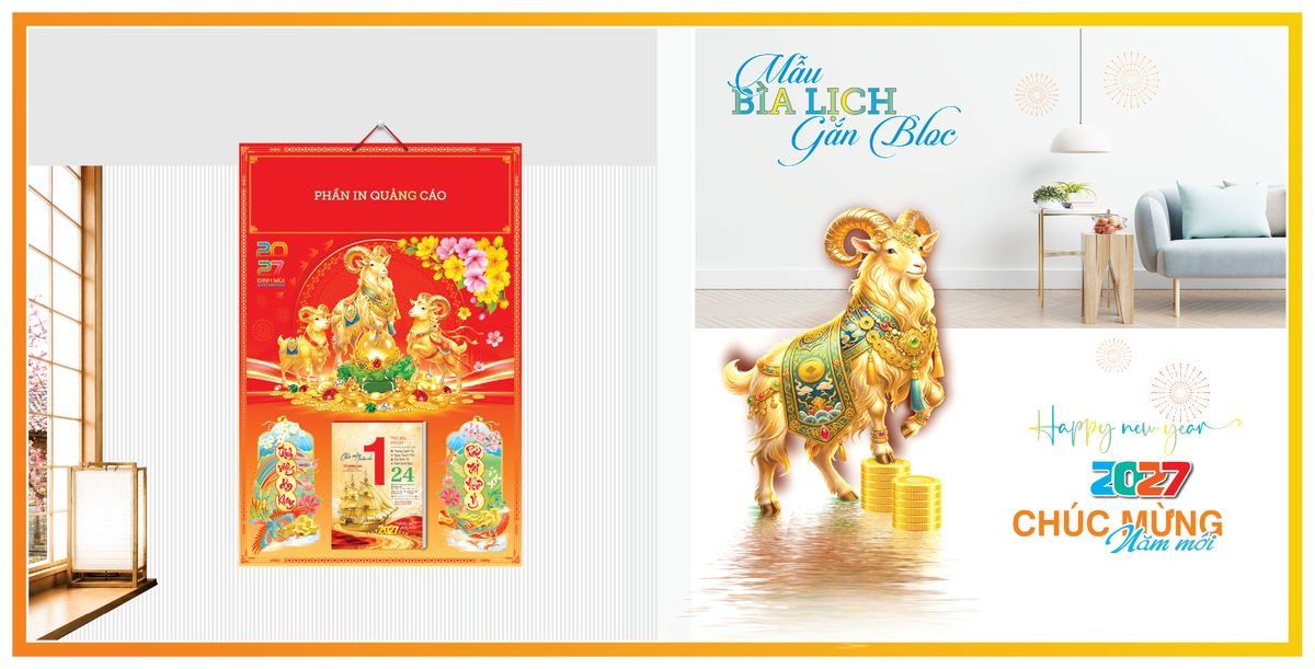 Bìa Lịch Treo Gắn Bloc TPNBIA01 In Logo Doanh Nghiệp Giá Xưởng