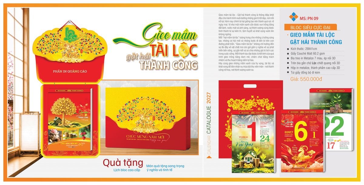 Lịch Bloc TPN 2027 TPNBLOC11 In Logo Doanh Nghiệp Giá Xưởng Lịch Bloc TPN 2027 TPNBLOC11 In Logo Doanh Nghiệp Giá Xưởng