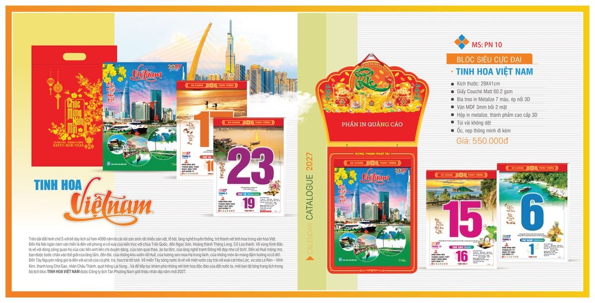 Lịch Bloc TPN 2027 TPNBLOC12 In Logo Doanh Nghiệp Giá Xưởng