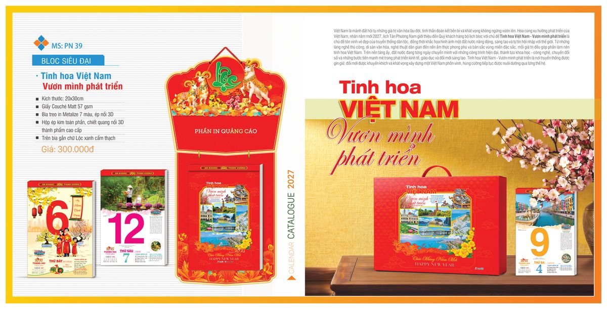 Lịch Bloc Tân Phương Nam 2027 TPNBLOC43 In Logo Doanh Nghiệp Giá Xưởng