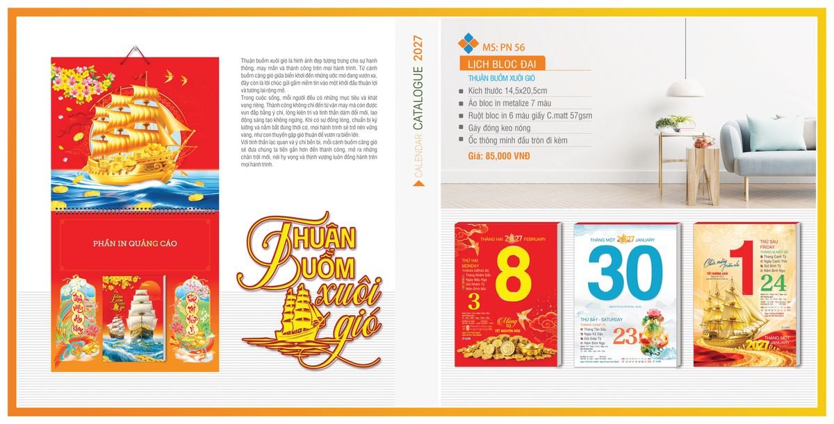 Lịch Bloc Tân Phương Nam 2027 TPNBLOC63 In Logo Doanh Nghiệp Giá Xưởng